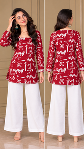 Tunique décontractée pour femme à col carré, manches longues, imprimé floral, en coton respirant, pour tous les jours, printemps, été, automne, hiver - Product Image 3