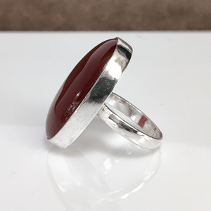 Large Oval Carnelian <b>Ring</b> <b>Statement</b> Handmade Gemstone <b>Ring</b> Boho Orange Stone Unisex bulk <b>silver</b> <b>rings</b> - Product Image 6