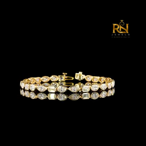 Five Shape Lab Grown Diamond Tennis Bracelet Multi Shape Eternity Link Bracelet 9K 14K 18K <b>Solid</b> <b>Gold</b> Fine Jewelry - Product Image 1