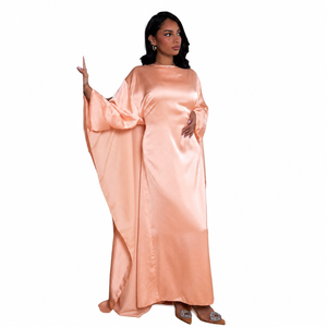 Abaya de Manga Larga Estilo Kaftan de Alta Calidad 2026, de Seda Satén, Elegante, Suave y Fluida, Apta para Hijab - Product Image 1