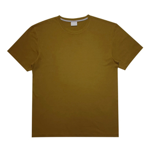 เสื้อยืดแขนสั้นผู้ชาย สีน้ำตาลสนิม คอกลม ทรงปกติ ลำลอง ผ้าถัก สีพื้น - Product Image 4