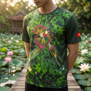 Proveedor de Camisetas Gráficas de Alta Calidad de Vietnam, Camisetas Deportivas Unisex de Manga Corta de Poliéster que Absorben la Humedad - Product Image 2