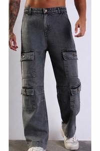 กางเกงยีนส์เดนิมคาร์โก้ผู้ชายแบบวินเทอร์วอช |   กางเกงอเนกประสงค์หลายกระเป๋า |   เสื้อผ้าสตรีทแวร์ทรงหลวมพรีเมียม ซักได้ ผลิตจากผ้าฝ้าย 100% - Product Image 3