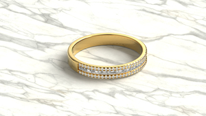 Anillo de Boda de Oro Sólido de 18K de Moda, Anillo de Diamantes Baguette de Varias Hileras, Anillo de Eternidad Apilable, Joyería Fina para Mujer - Product Image 3