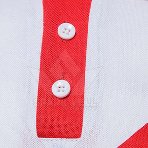 Camiseta de Hombre con Bloques de Color, Manga Corta, Tejida, Transpirable, de Secado Rápido, Informal, 100% Algodón, Rojo, Blanco, Azul Marino - Product Image 6