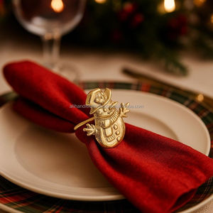 Leaf Shape Brass Napkin <b>Ring</b> Modern Design Durable Custom Width Table Decoration Accessory - Product Image 6