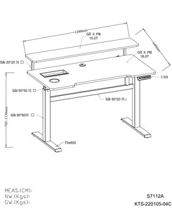 Modern Electric Sit Stand Office <b>Desk</b> with USB Charging Port, Storage Tray and 4-Memory Preset Controller - Product Image 6
