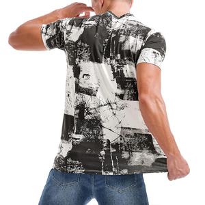เสื้อยืดผู้ชายผ้าฝ้าย 100% สำหรับฤดูร้อน คุณภาพสูง คอสูง ปักโลโก้ตามสั่ง พิมพ์ลาย ทรงปกติ สตรีทแวร์ สีพื้น เป็นมิตรกับสิ่งแวดล้อม - Product Image 5