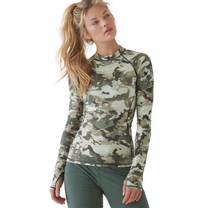 T-shirt de sport flexible pour femme, moulant, compressif, séchage rapide, effet délavé, haute performance - Product Image 4