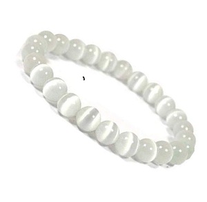 Crystal Selenite Round <b>Beads</b> 8mm Stone Gemstone Fashion Jewelry Handmade Feng Shui Men Women Gift Energy - Product Image 4