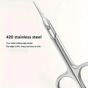 Removedor de Piel Muerta, Tijeras para Cutículas de Acero Inoxidable con Punta Curva y Cuchilla Delgada, Cortaúñas, Herramientas de Manicura, Herramientas para Cejas - Product Image 2