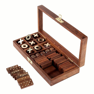 Juego de dominó de madera de seis tamaños dobles, caja de almacenamiento de madera decorativa para Navidad, juego durante todo el año, carteles de pared artesanales de madera hechos a mano - Product Image 4