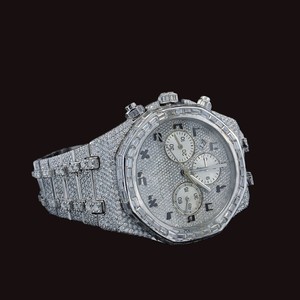 Reloj de Diamantes Moissanite de Lujo de Alta Gama, Personalizado, de Acero Inoxidable, Estilo Hip Hop, para Hombre y Mujer - Product Image 2