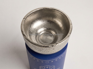 Brûleur d'encens cylindrique bleu moderne, chauffe-cire pour bougies chauffe-plat, en métal couleur bronze, pour parfum d'ambiance et méditation, cadeaux, en gros - Product Image 5