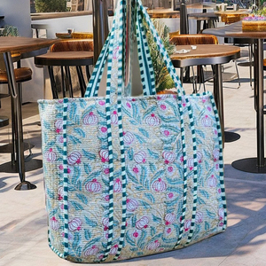 Fashionable Custom <b>Large</b> New Solid Color Cotton Tote <b>Bags</b> Women Winter Summer Spring <b>Beach</b> Shopping Zipper Closure Shoulder <b>Bag</b> - Product Image 4