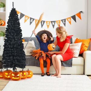 Albero di Natale Artificiale a Forma di Matita Non Illuminato, 1,8 Metri, con Supporto in Metallo per Decorazioni di Halloween - Product Image 4