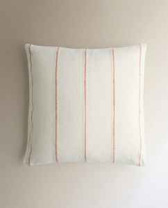 ปลอกหมอนลายทางสีแดงเย็นสบาย, ปลอกหมอนอิงตกแต่งทรงสี่เหลี่ยมผ้าฝ้ายลินินสีน้ำเงินเหลืองไวน์แดง - Product Image 5