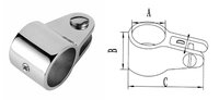 Vente flash Pièces de yacht Acier inoxydable 316 Bimini coulissant Miroir poli Coulissant supérieur Bimini Accessoires pour bateau