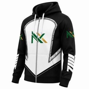Sudadera con capucha y cremallera con logo personalizado para hombre, sudadera bordada de marca, chaqueta de equipo de esports, ropa urbana, venta al por mayor de fábrica OEM - Product Image 2
