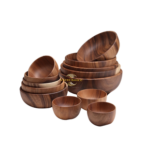 Tazón de Madera Natural, Vajilla Hecha a Mano de Primera Calidad para Servir Ensaladas y Frutas, para Compradores Mayoristas - Product Image 4