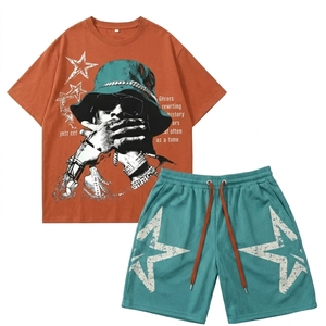 Conjunto Deportivo de Verano de 2 Piezas para Hombre, Transpirable, de Secado Rápido, Camiseta y Pantalones Cortos, Estilo Casual Vintage, OEM ODM - Product Image 6