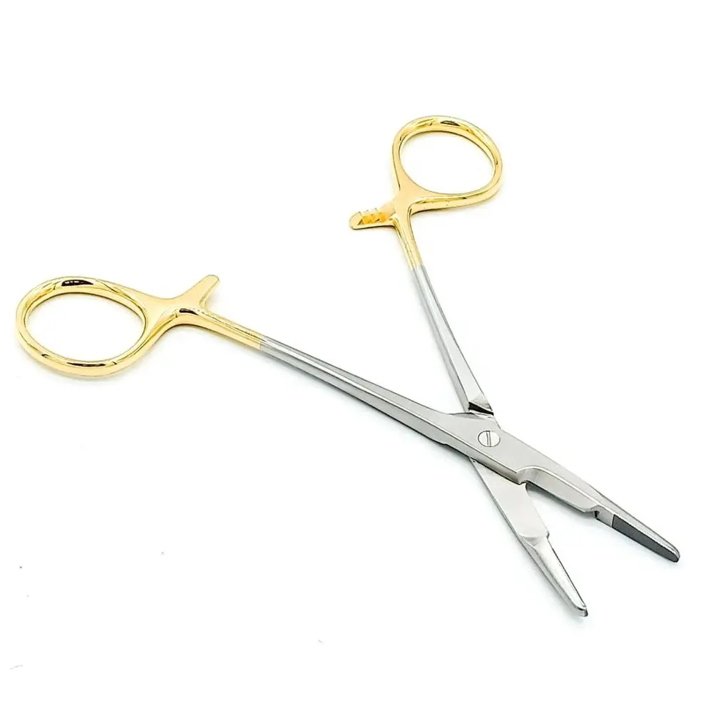 Olsen-hegar-Soporte de aguja reutilizable TC, tijeras de sutura, implante ortopédico veterinario, forceps de pesca quirúrgicos, 12,5 cm