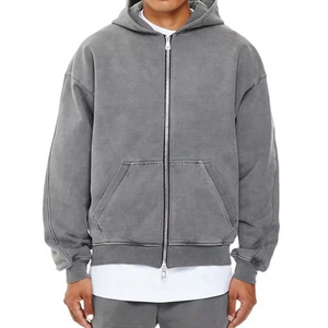 Wholesale Custom Logo Full Zip Hoodie <b>Ring</b> Spun Cotton Streetwear Hoodie for Men USA Supply - Product Image 2