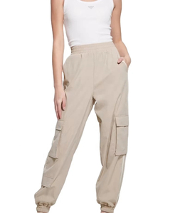 Pantalon cargo en jean peint multi-poches pour femme, taille haute, respirant, séchage rapide, 100 % polyester, délavé, décontracté, nouvelle collection - Product Image 2