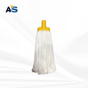A&S Heavy Duty 250 Gram Multi Ply <b>Polyester</b> <b>Yarn</b> Socket Mop Head with 4 Color Clip Cut End Commercial Floor Cleaning Mop Refill - Product Image 4