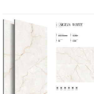 Azulejos de porcelana pulida Aurora con acabado brillante de 800x1600, 1200x1800, 750x1500 mm, diseñados para interiores residenciales y comerciales de gran lujo. - Product Image 1