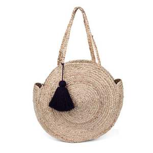 Sustainable Round Jute Handbag Eco Friendly Fashion Shoulder <b>Bag</b> for Daily Use - Product Image 3