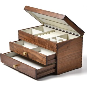 Caja de Joyería de Madera de Sheesham con Compartimentos de Terciopelo - Almacenamiento Artesanal al por Mayor - Product Image 4