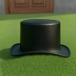 Chapeau haut de forme en cuir noir fait main de qualité supérieure, style gothique steampunk avec motif de crâne, pour cosplay - Product Image 5