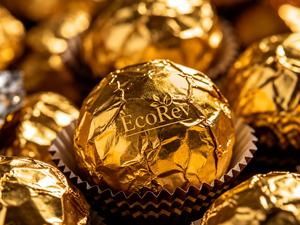 Custom Gold Chocolate Candy Wrappers Aluminium Foil <b>Wrapping</b> Sheets with Unique Shape & Personalized Printing - Product Image 1