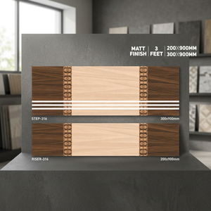 Porcelain Step Riser Tiles 900x300mm & 900x200mm-Matte Firebrick Non-Slip Stair Treads for Malls Hall & Bathroom Use - Product Image 2