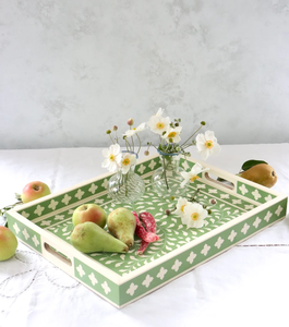 Bandeja Decorativa con Incrustaciones de Hueso, Color Verde, Proveedor Mayorista de Bandejas con Incrustaciones de Hueso a Precio Económico - Product Image 4