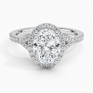 BOJ <b>Ring</b> 0104 Oval Cut 925 <b>Silver</b> Halo Stone Prong Setting <b>Solitaire</b> Diamond <b>Ring</b> 2ct D Color VVS1 Moissanite GRA Certified - Product Image 1