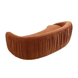 Divano Moderno Curvo in Tessuto Imbottito da 234 cm, 4 Posti, Nessun Montaggio Richiesto, per Soggiorno - Product Image 3