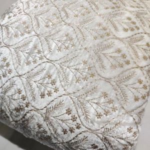 Embroidered Velvet Pillow Cover With Floral Pattern For Home Decor Medium Weight Polyester Fabric - Product Image 1