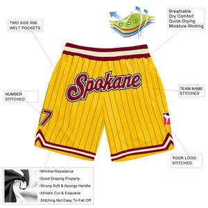 <b>Customized</b> Sports Team Shorts 100% Polyester Mesh Sublimated Club Name Training Basketball Athletic Shorts for Teamwear - Product Image 5