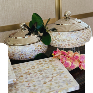 Mother Pearl Black Casserole Home Decor Tray Bowl Non-Stick Exterior Stainless Steel Handle Eco-Friendly Photo Frame <b>Small</b> <b>Chest</b> - Product Image 1