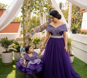 Conjunto de Vestidos de Tul de Lujo para Madre e Hija, para Bodas y Cumpleaños, Ropa Formal a Juego, Marca OEM - Product Image 5