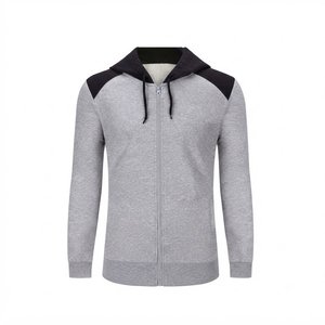 Nouveautés : Ensemble de survêtement gris personnalisé pour homme, couleur unie, tricoté, style décontracté, automne, sweat-shirts et pantalons à fermeture éclair intégrale - Product Image 3