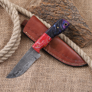 Cuchillo de caza nórdico de hoja fija de acero 12C27 con punta de gota y mango de resina de grado industrial, personalizado OEM, con acabado ácido. - Product Image 1