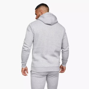 Conjunto Deportivo Gris para Hombre con Capucha, Pantalones Deportivos Largos de Color Sólido con Bolsillos Laterales para Otoño - Product Image 4