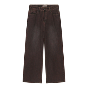 Wholesale Custom Straight Denim 100% Cotton <b>Mens</b> Casual <b>Jeans</b> <b>Print</b> Breathable Winter Vintage Dark Wash Heavyweight Durable - Product Image 4