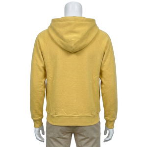 Sweat-shirt à capuche jaune pour homme, 100% coton, tricoté, coupe classique, couleur unie, décontracté, pour l'automne - Product Image 2