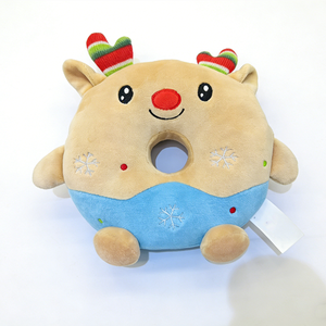 Oso de peluche relleno de chocolate personalizado, peluche de elfo con gorro navideño a rayas, peluche de donut verde - Product Image 6