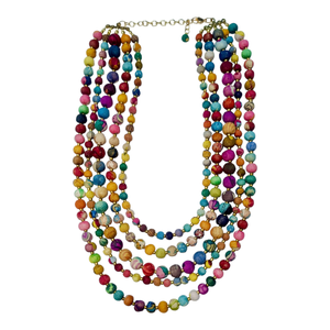 Multilayer Eco Friendly Handmade Beaded Necklace Unisex Gold Plated Chain Bohemian Style Ball Shape Artificial Party Wear - Product Image 5