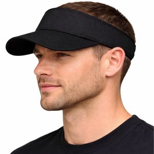 Visera Deportiva Unisex Negra, Ajustable, Ligera, para Verano, Aire Libre, Running, Tenis, Golf, Playa, con Logotipo Personalizado - Product Image 3